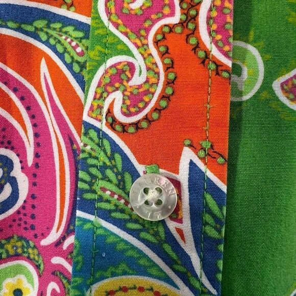3x xxxl Lauren Ralph Lauren Multi Color Paisley Pattern Button Down Shirt cotton - Picture 6 of 16